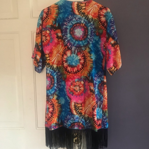 OBO! Tie Dye Fringe Unicorn Monroe Robe - Picture 2 of 3